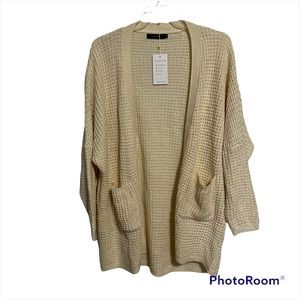 NWT Cream Open Front Cardigan